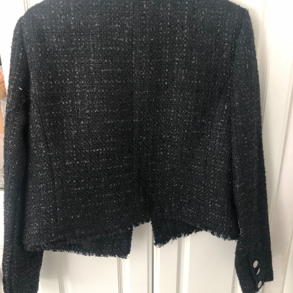 CeCe Rhinestone Button Metallic Tweed Jacket - Picture 2 of 9